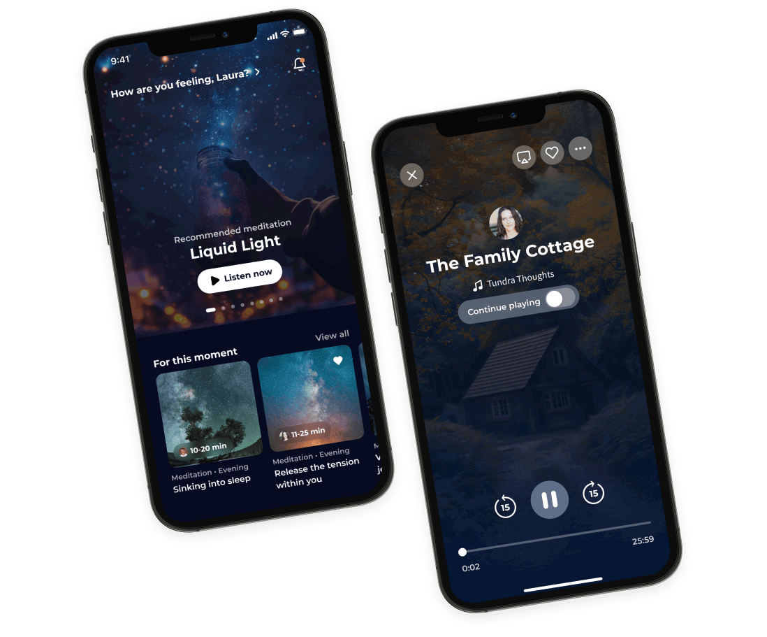 Sleep stories in the Meditation Moments app