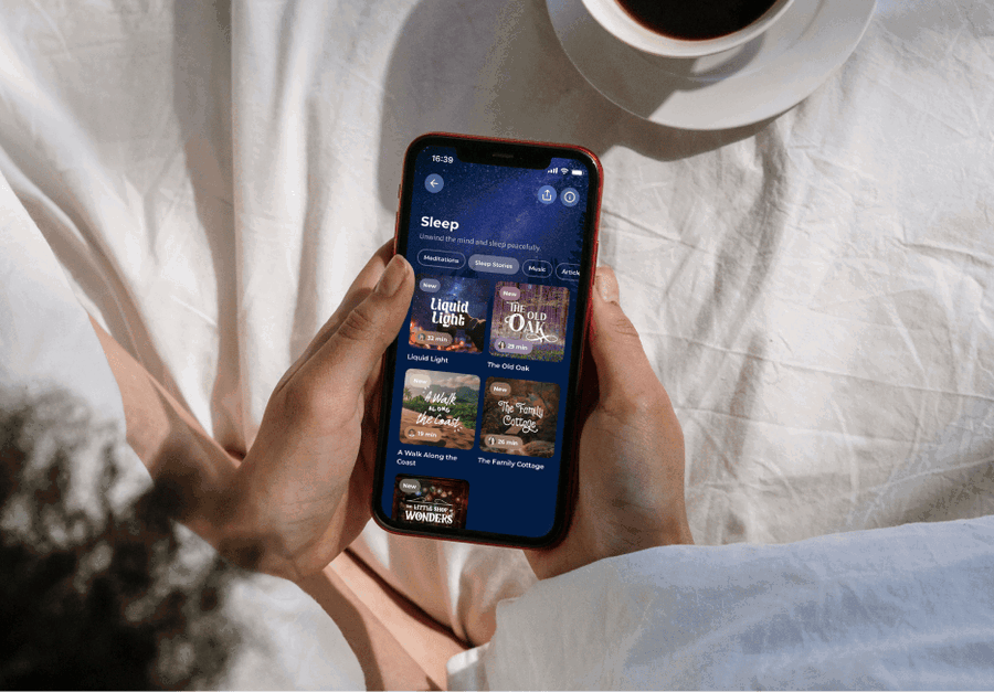 Sleep stories in the Meditation Moments app