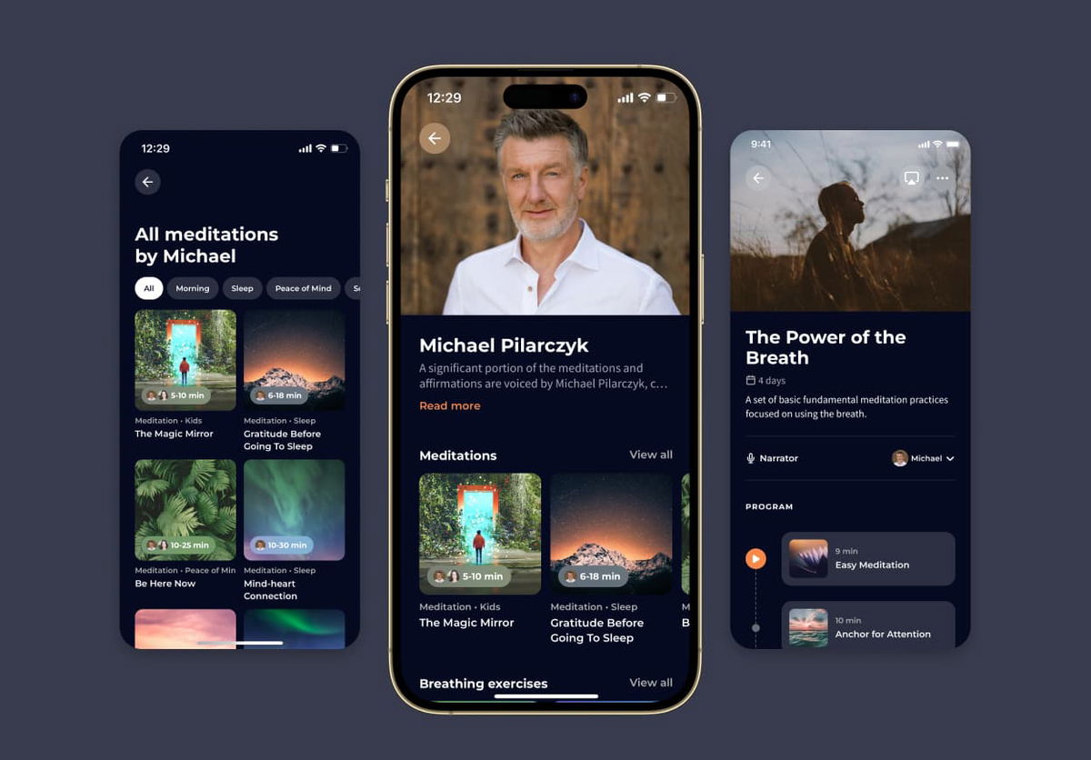 Michael in de Meditation Moments app